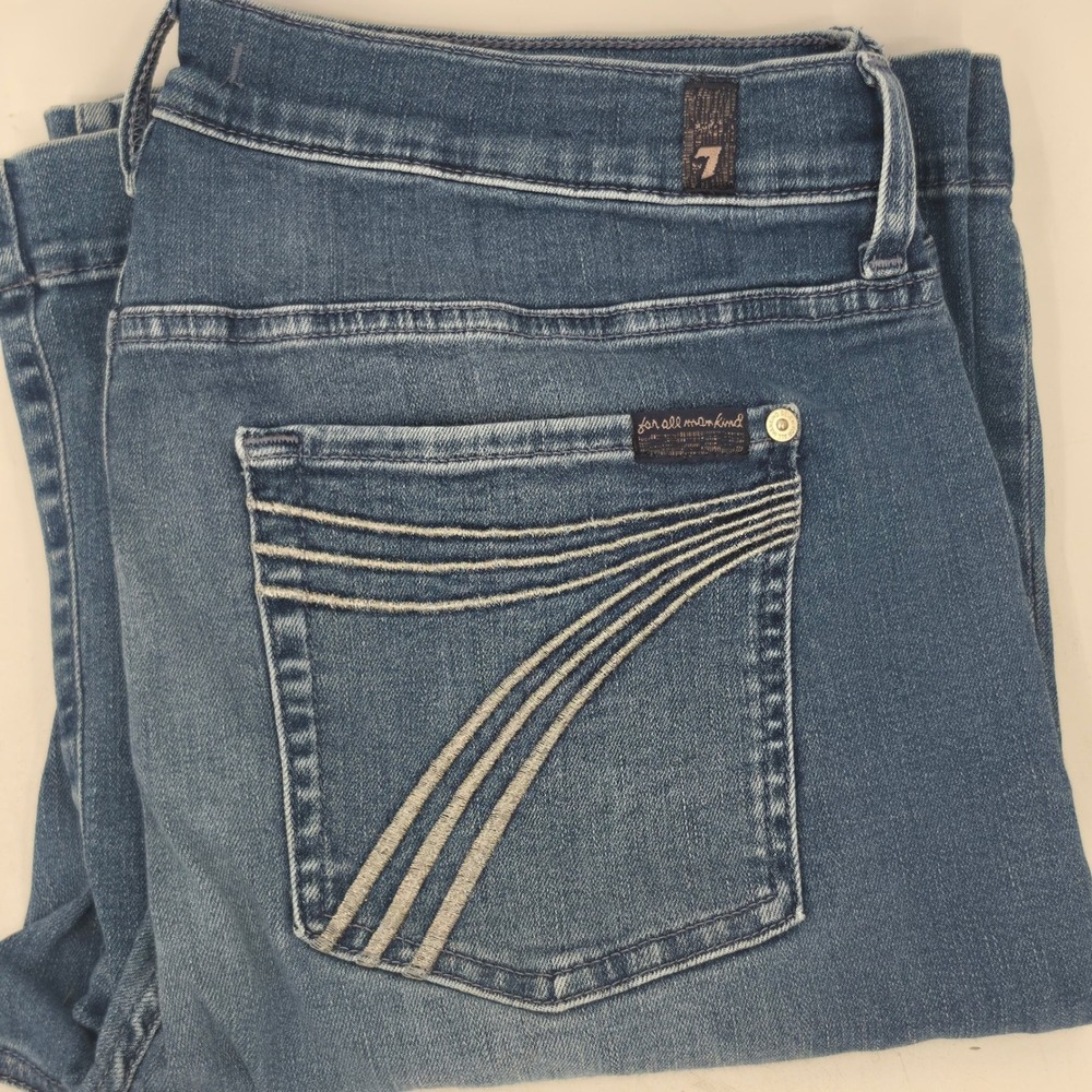 7 For All Mankind Dojo Slim Evolution Almost Love Blue Flare Jeans Size 32